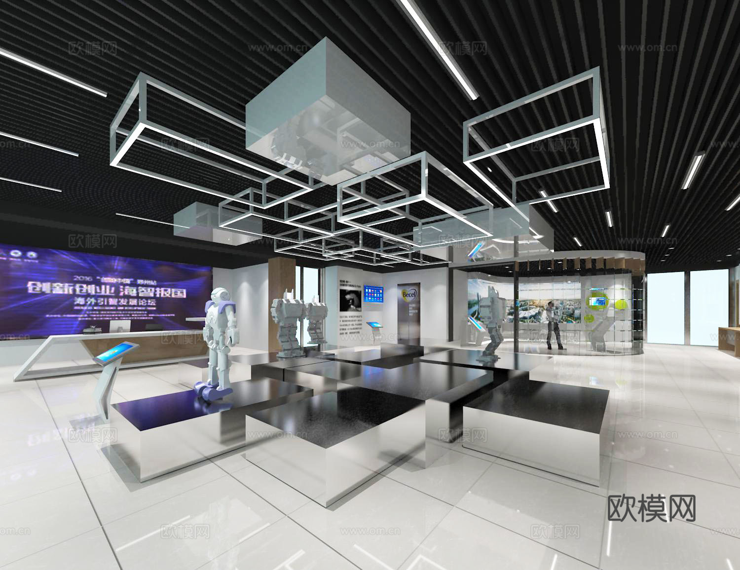 科技展厅效果图设计方案施工图CADcad施工图