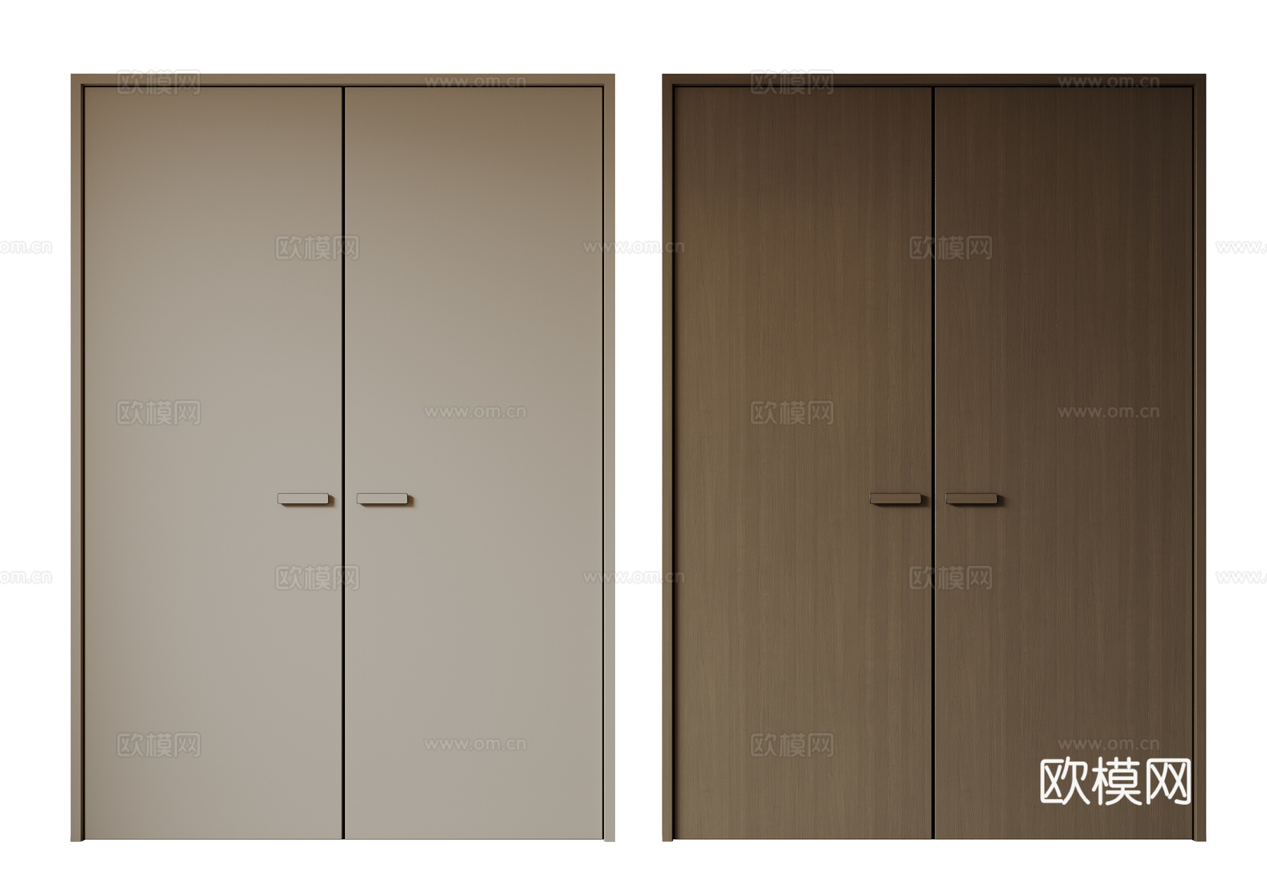 现代极简双开门 中古平开门 入户门 防盗门 通顶对开门 别墅3d模型下载