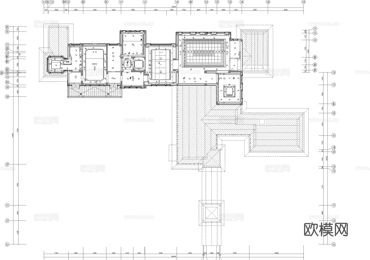 高档办公会所 最新全套施工图 效果图合集cad施工图