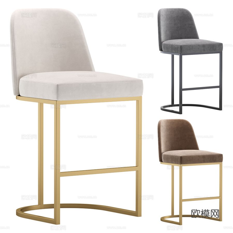 Cazarina室内设计威廉斯吧凳 3色可选3d模型下载