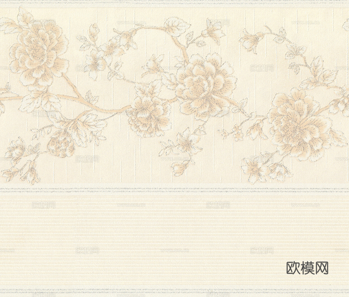 浅黄色印花壁纸