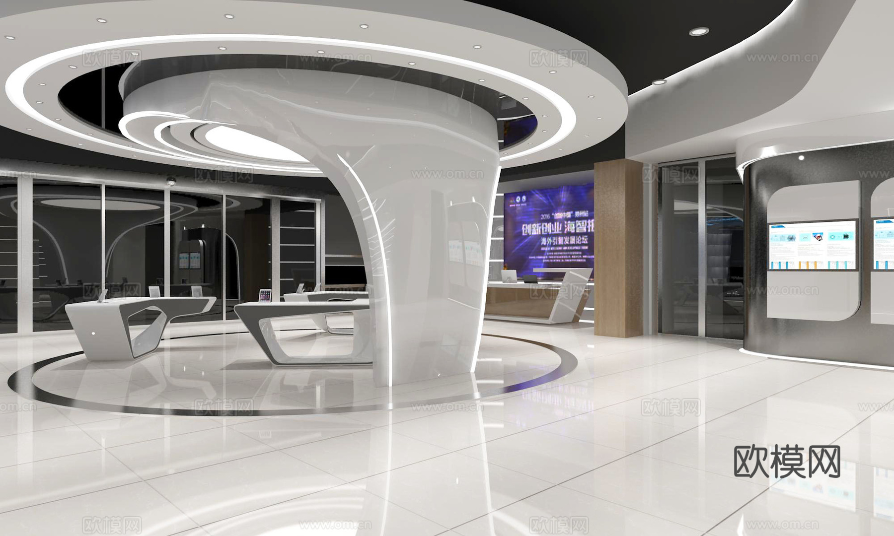 科技展厅效果图设计方案施工图CADcad施工图