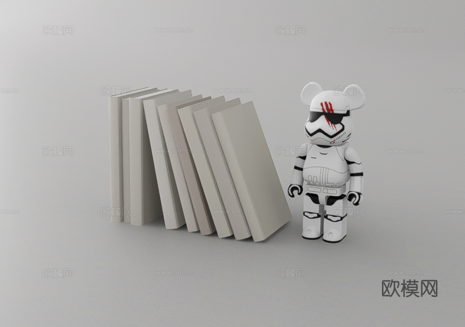 书籍摆件su模型