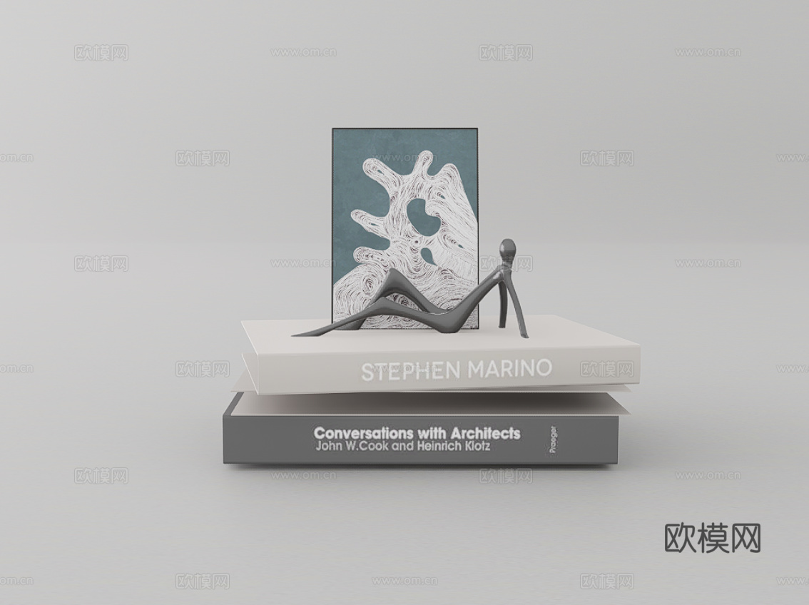 书籍摆件su模型