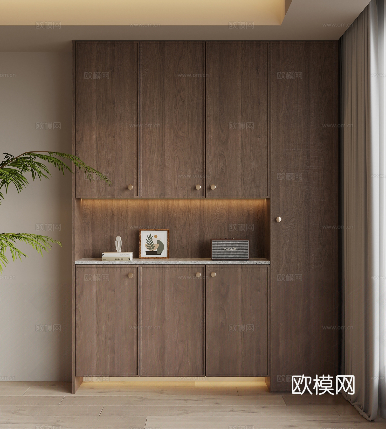 中古风鞋柜3d模型