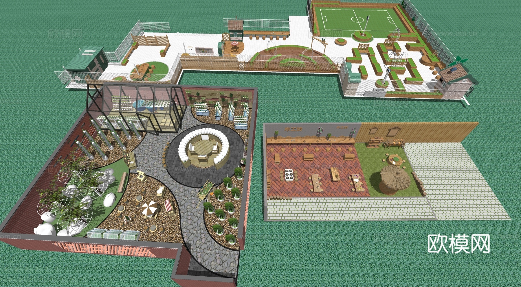 儿童工坊种植园免费su模型