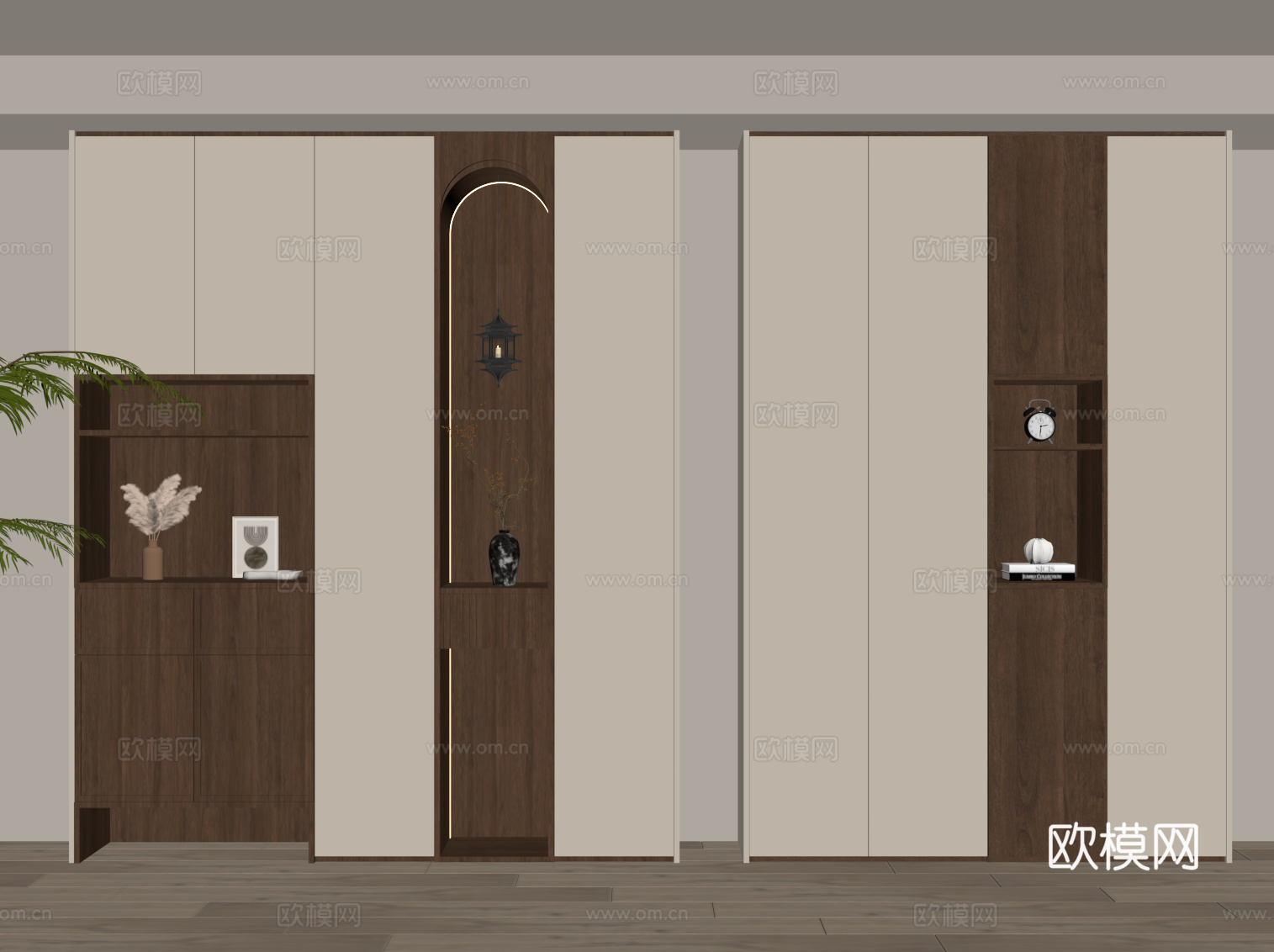 中古风鞋柜 入户鞋柜su模型