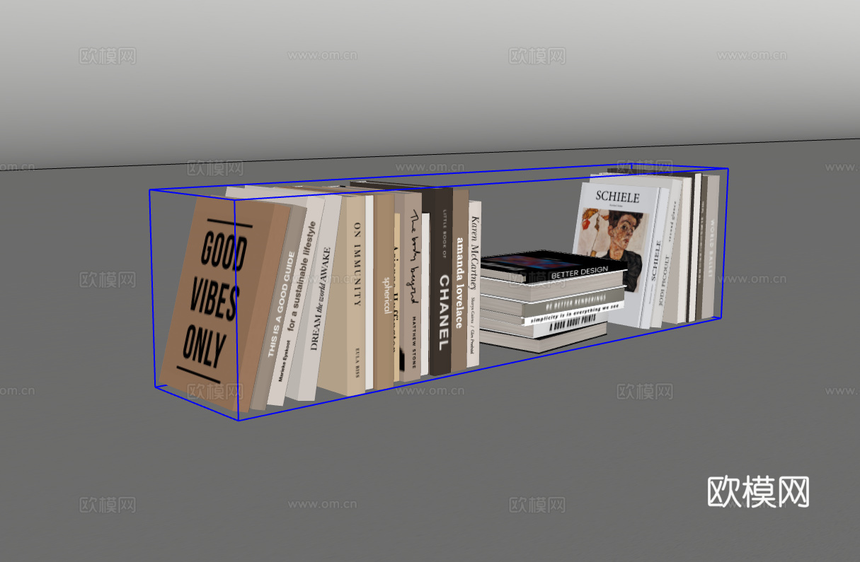 书籍摆件su模型