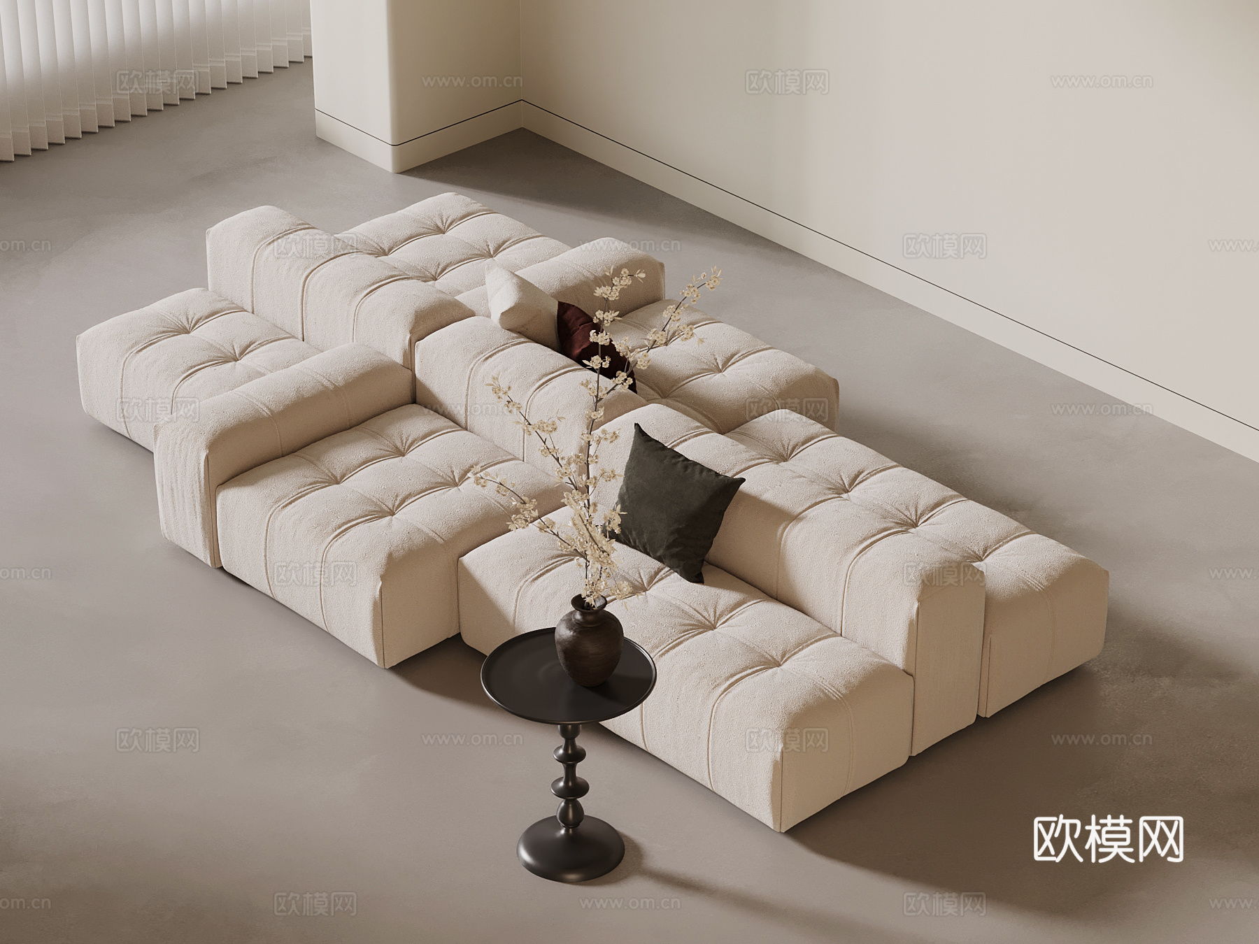 现代双面沙发su模型