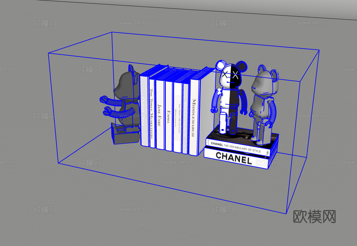 书籍摆件su模型
