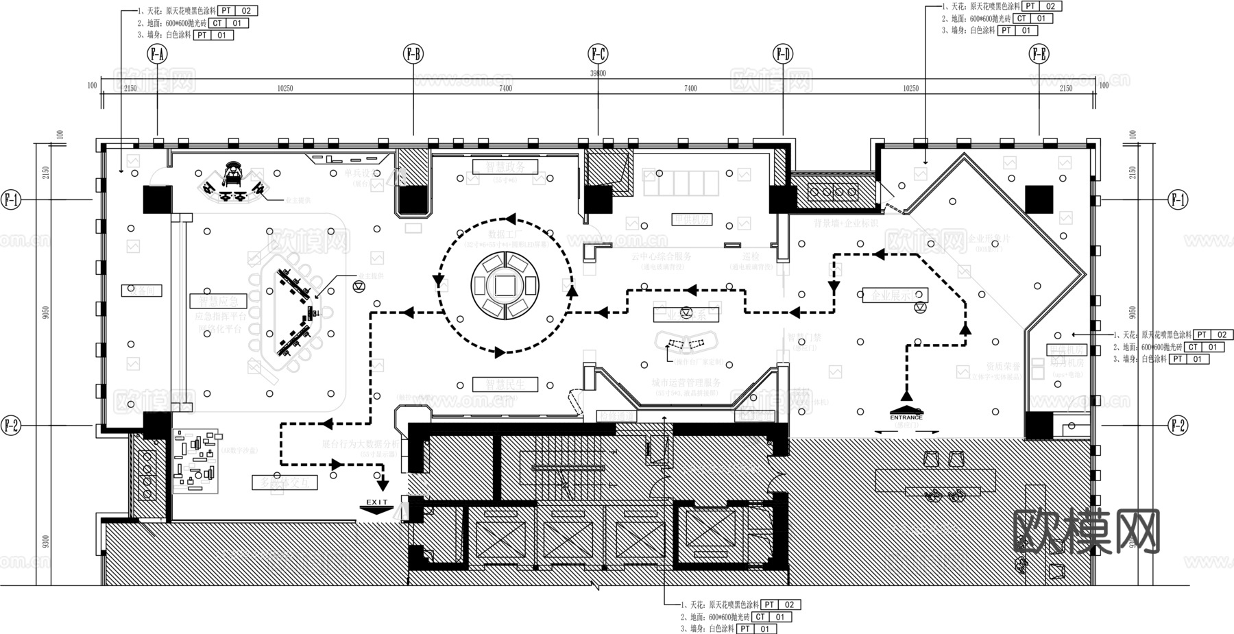 科技展厅效果图设计方案施工图CADcad施工图