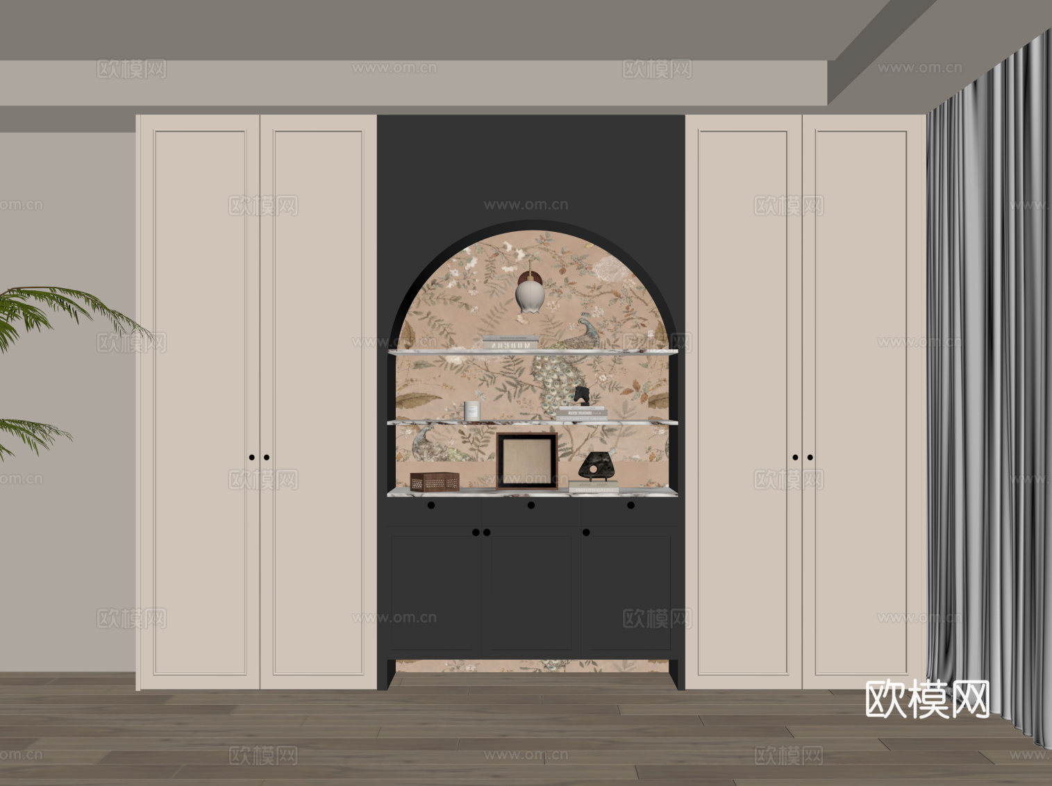 法式复古风书柜su模型