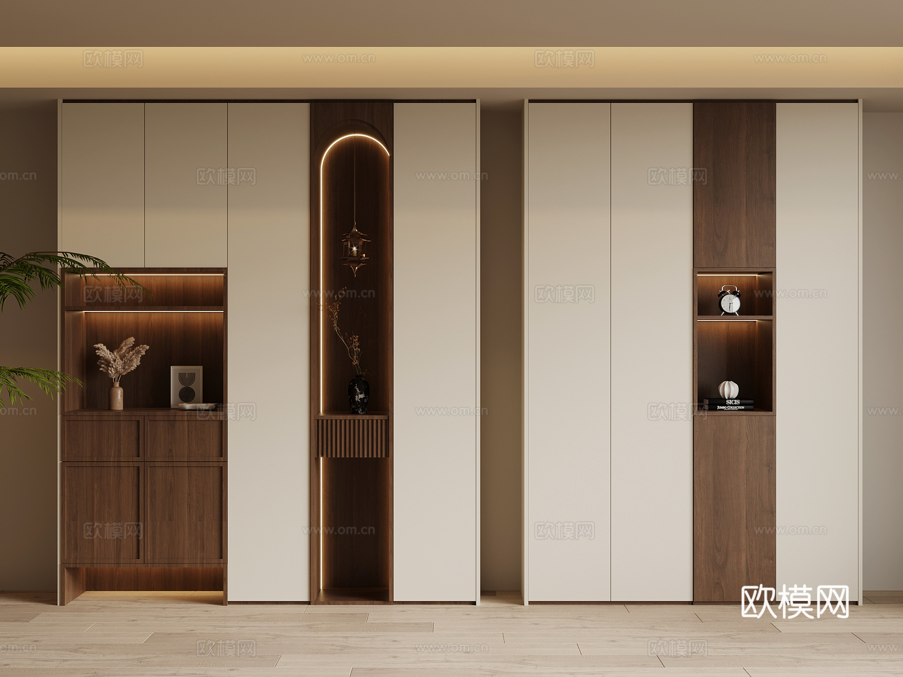 中古风鞋柜 入户鞋柜su模型