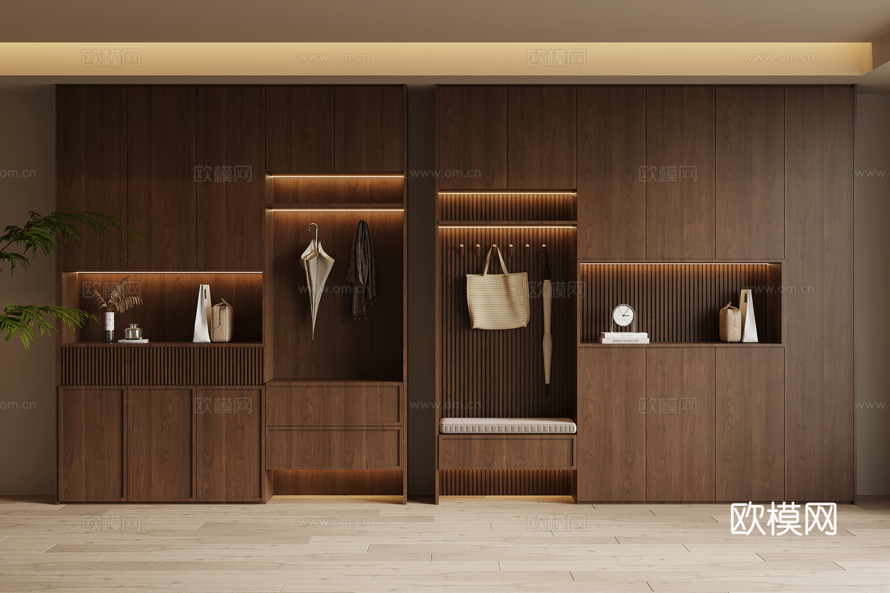 中古风鞋柜 入户鞋柜su模型