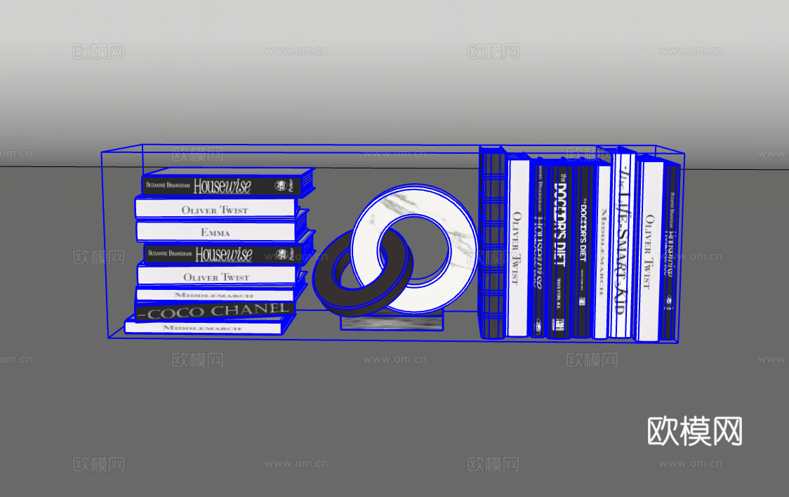 书籍摆件su模型