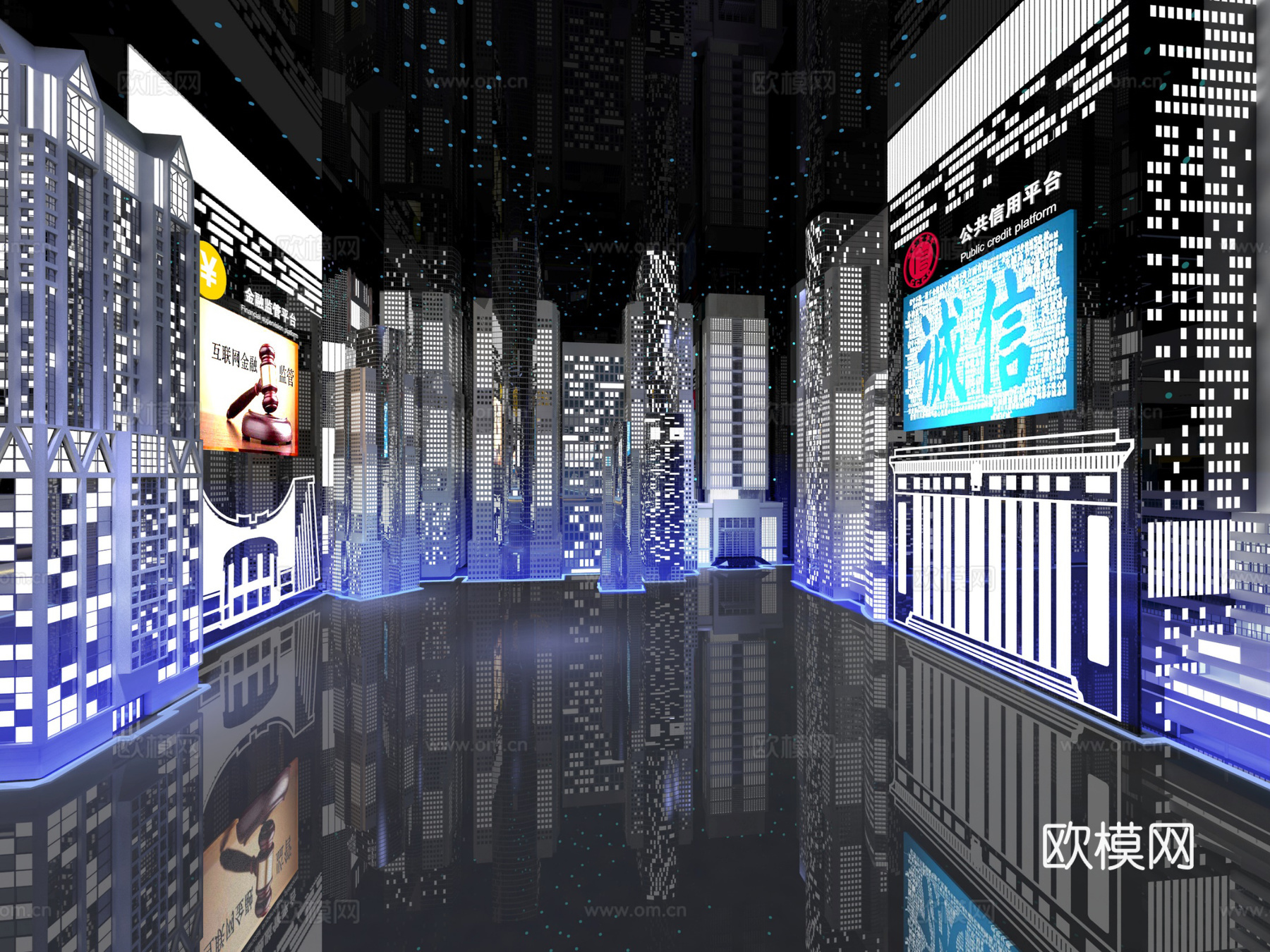 科技展厅效果图设计方案施工图CADcad施工图