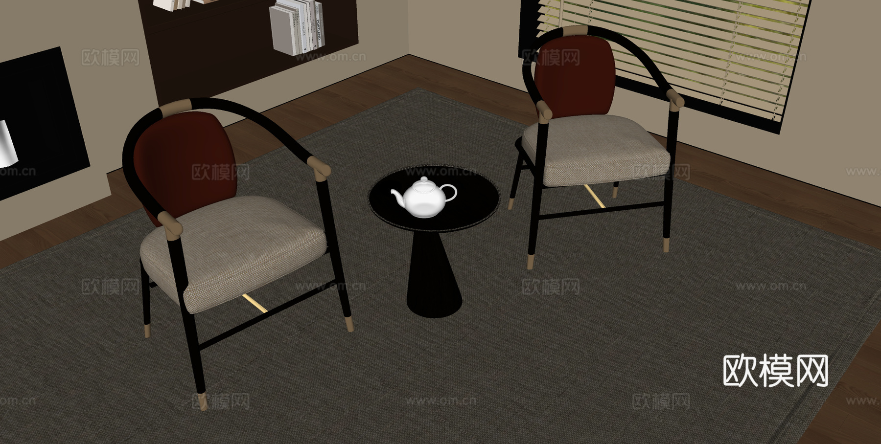 新中式餐椅 木制餐椅 餐椅 边几 原几su模型