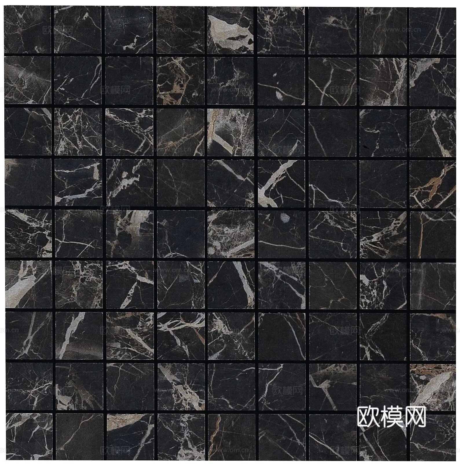 无缝黑色大理石马赛克瓷砖