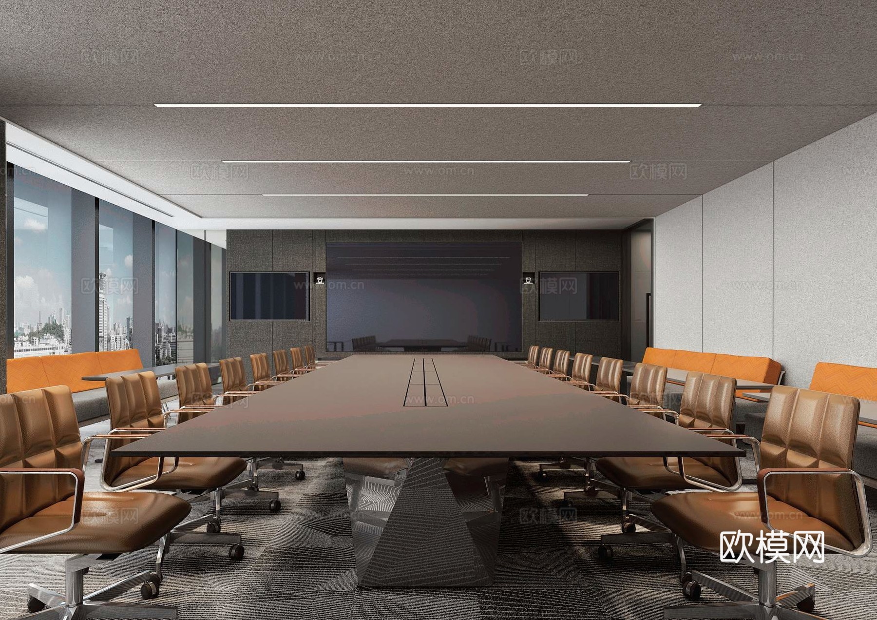 办公室 最新全套施工图 效果图合集cad施工图