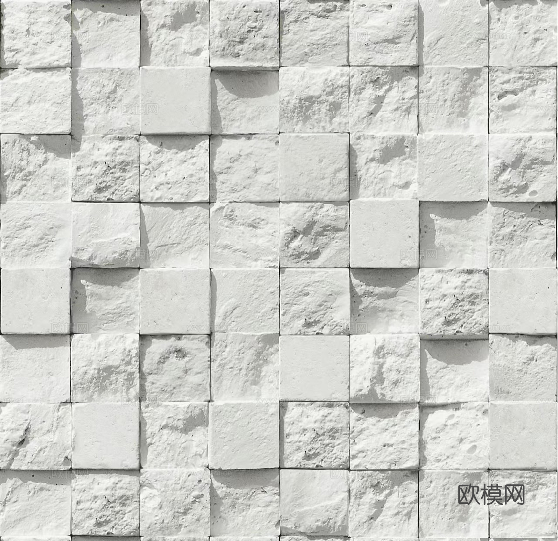 白色石材凹凸马赛克