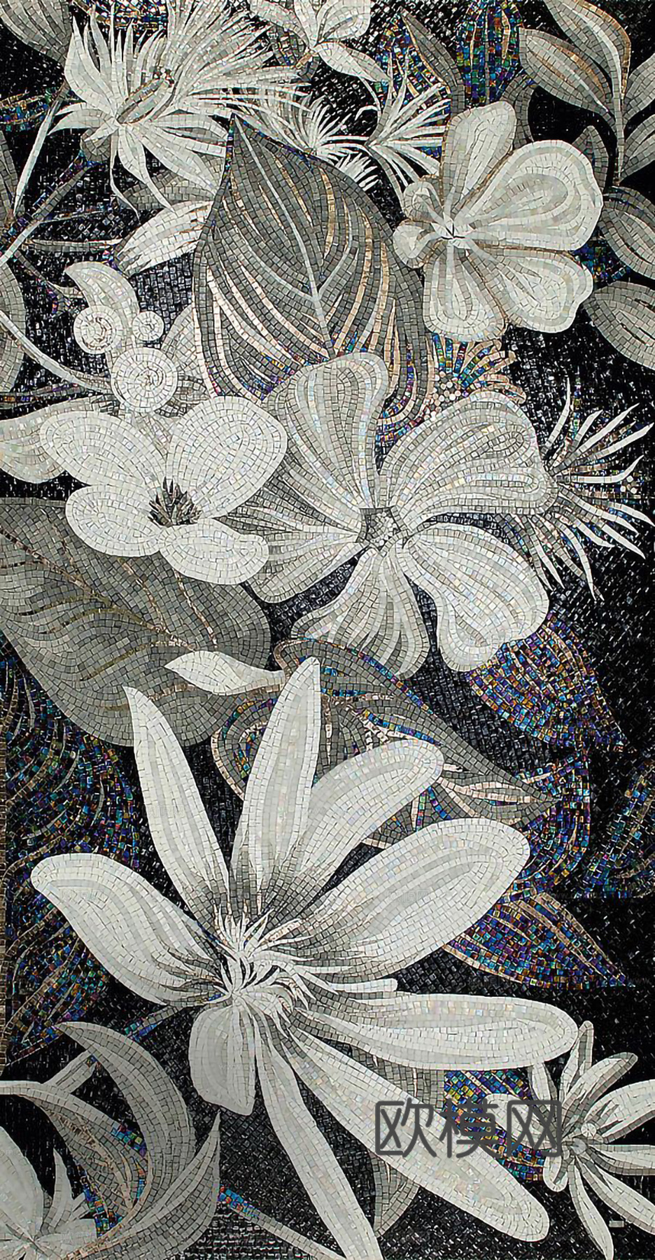 高清马赛克植物图案
