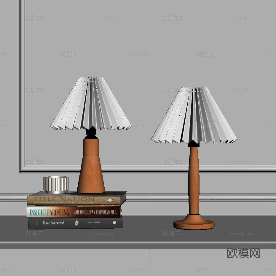 台灯 实木台灯su模型
