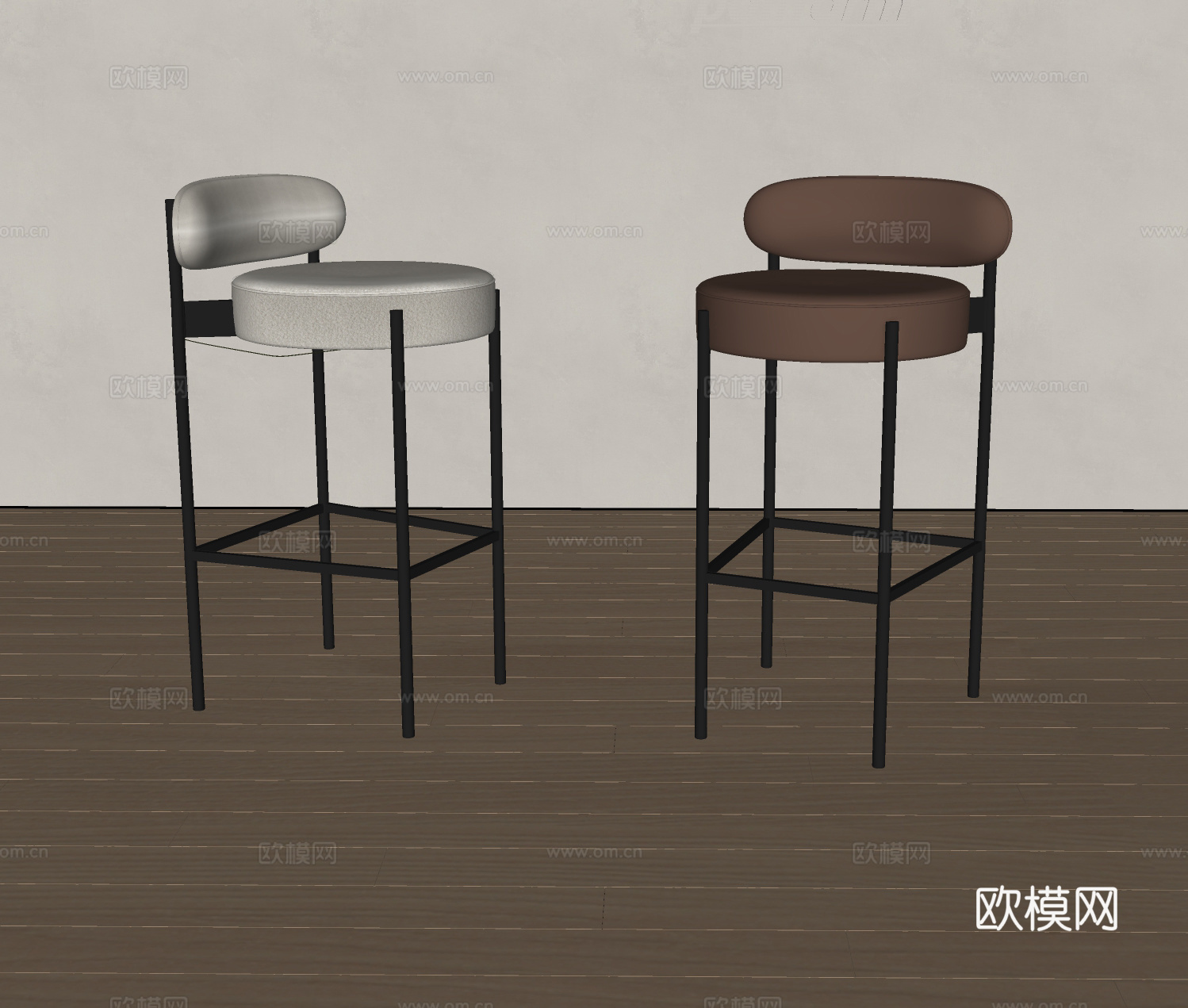 poliform现代吧椅 椅子 布艺餐椅 皮革吧椅su模型