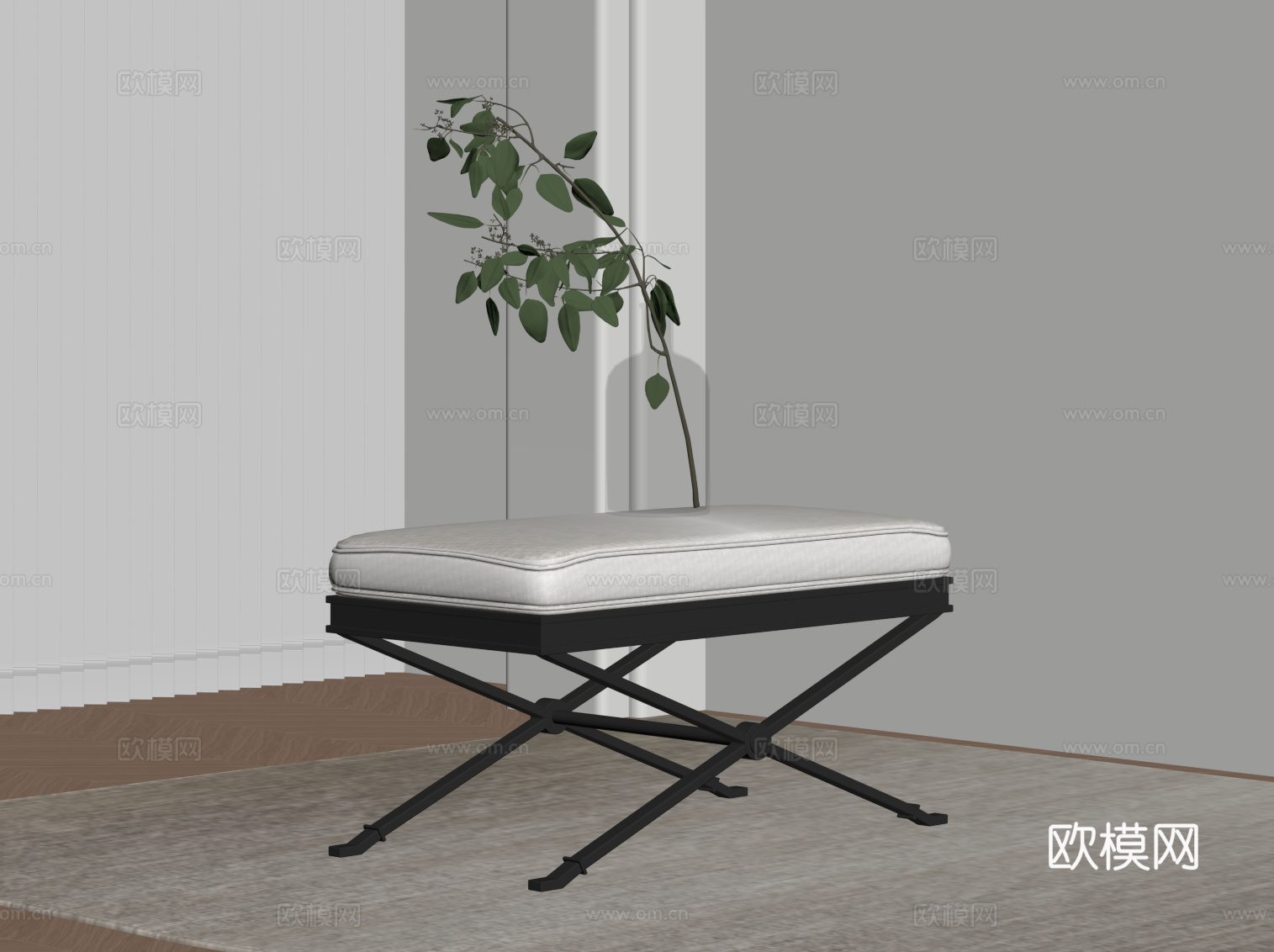 现代沙发凳 换鞋凳 折叠凳su模型