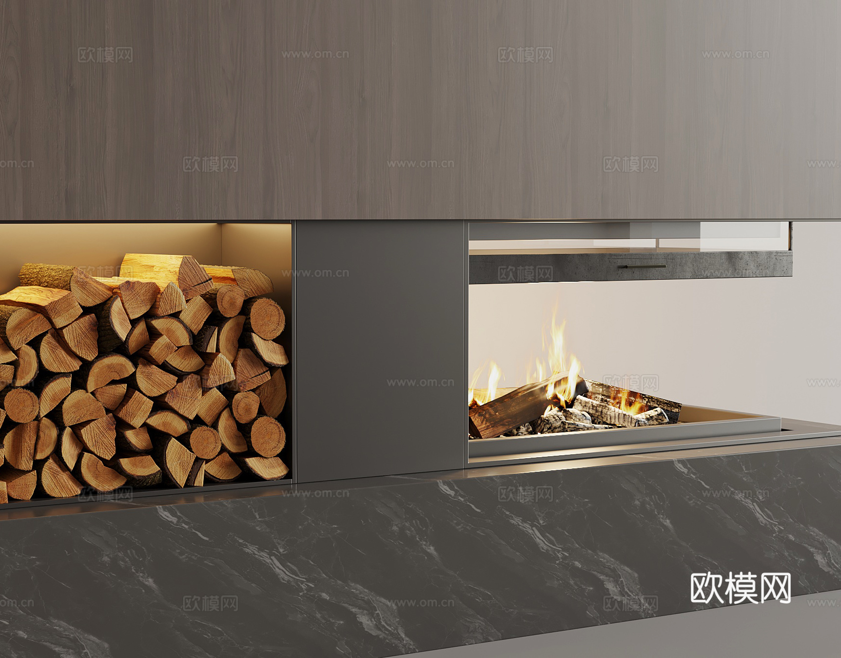 现代壁炉 火炉su模型