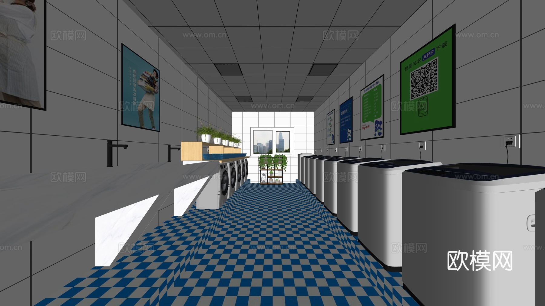 现代学习公共洗衣房su模型