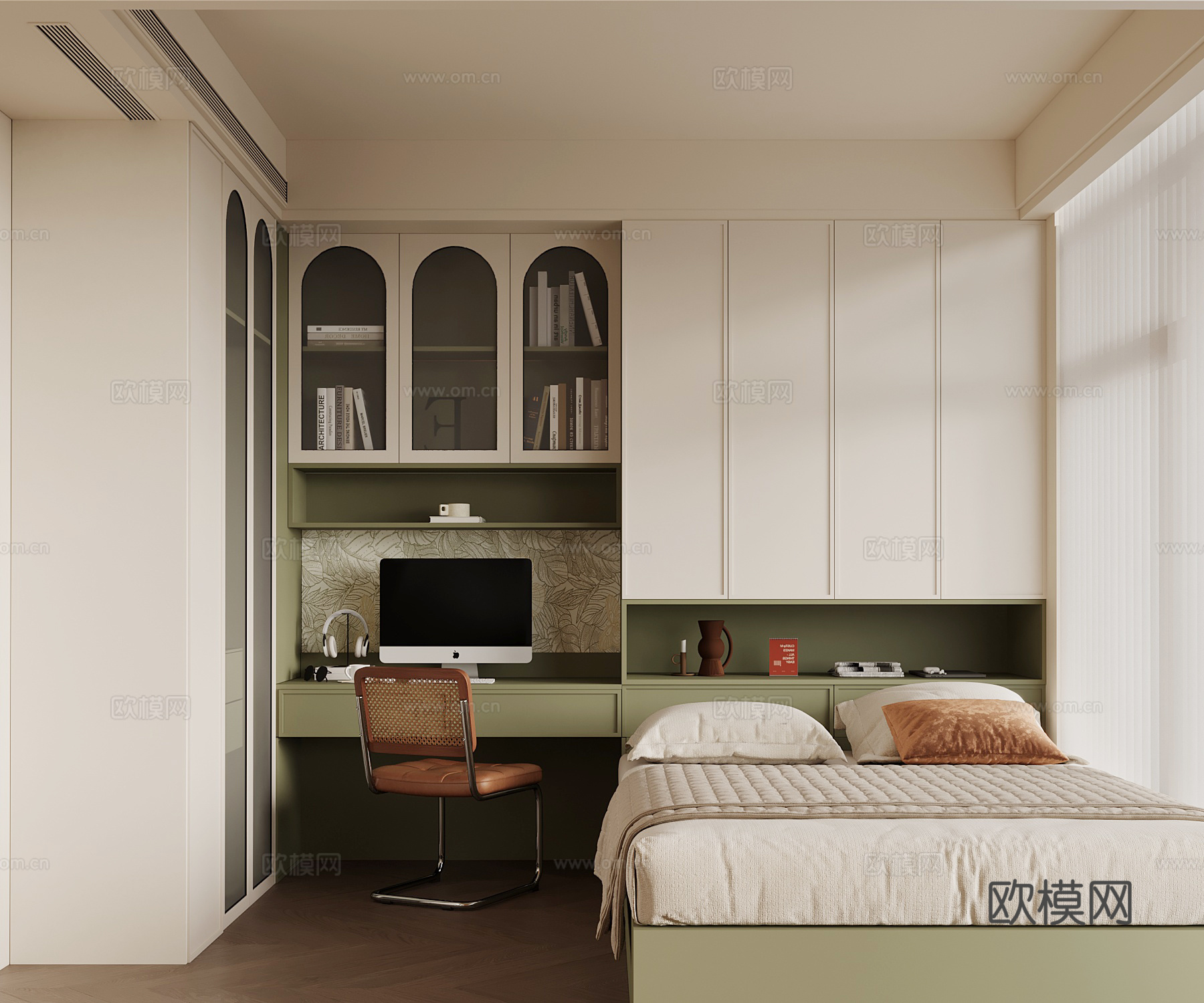 法式榻榻米卧室su模型