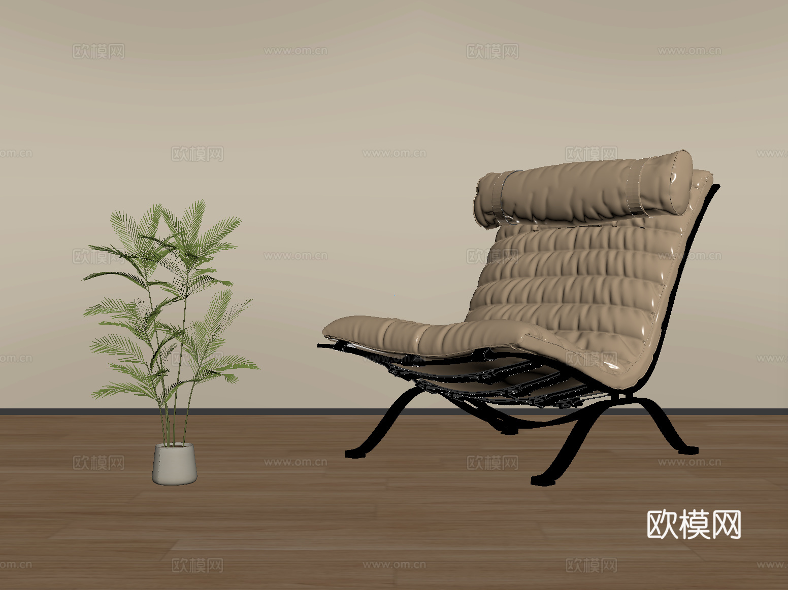 现代休闲椅躺椅 单椅su模型