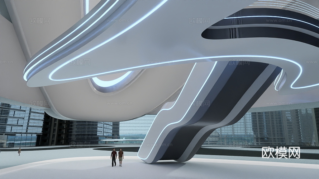 原创头盔型建筑公装室内外设计3d模型下载（渲染图8）