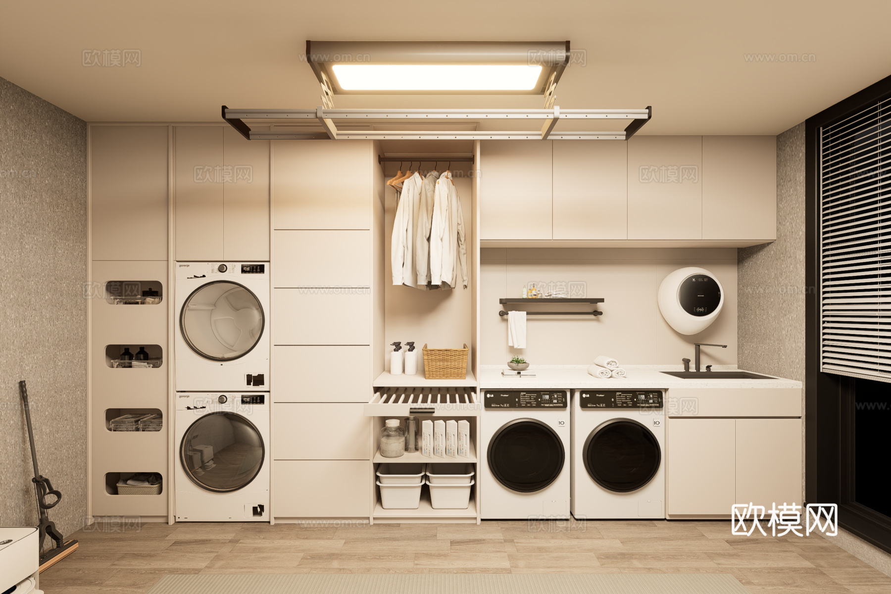 现代洗衣房su模型
