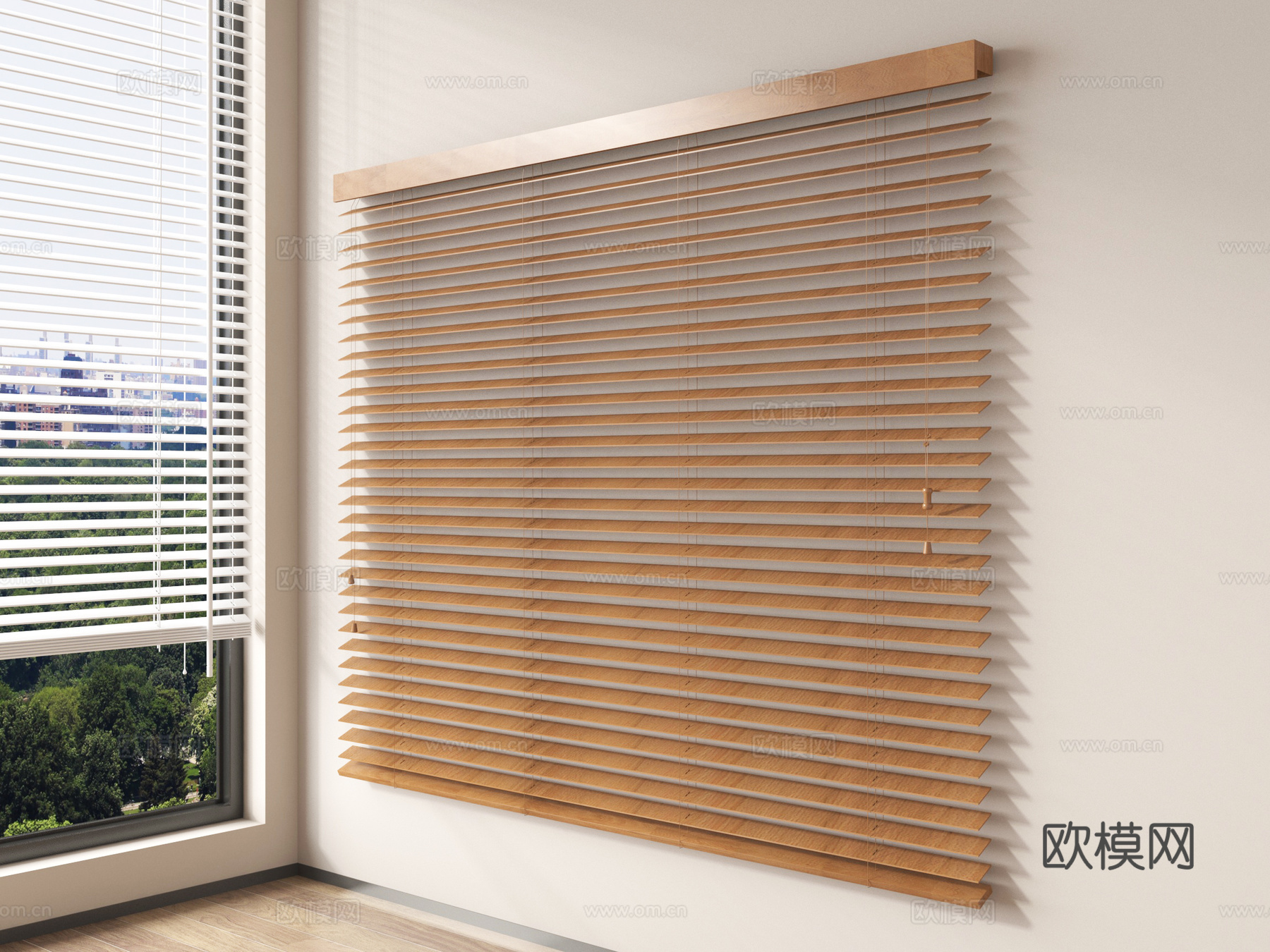 新中式窗帘 卷帘 竹帘 百叶帘su模型