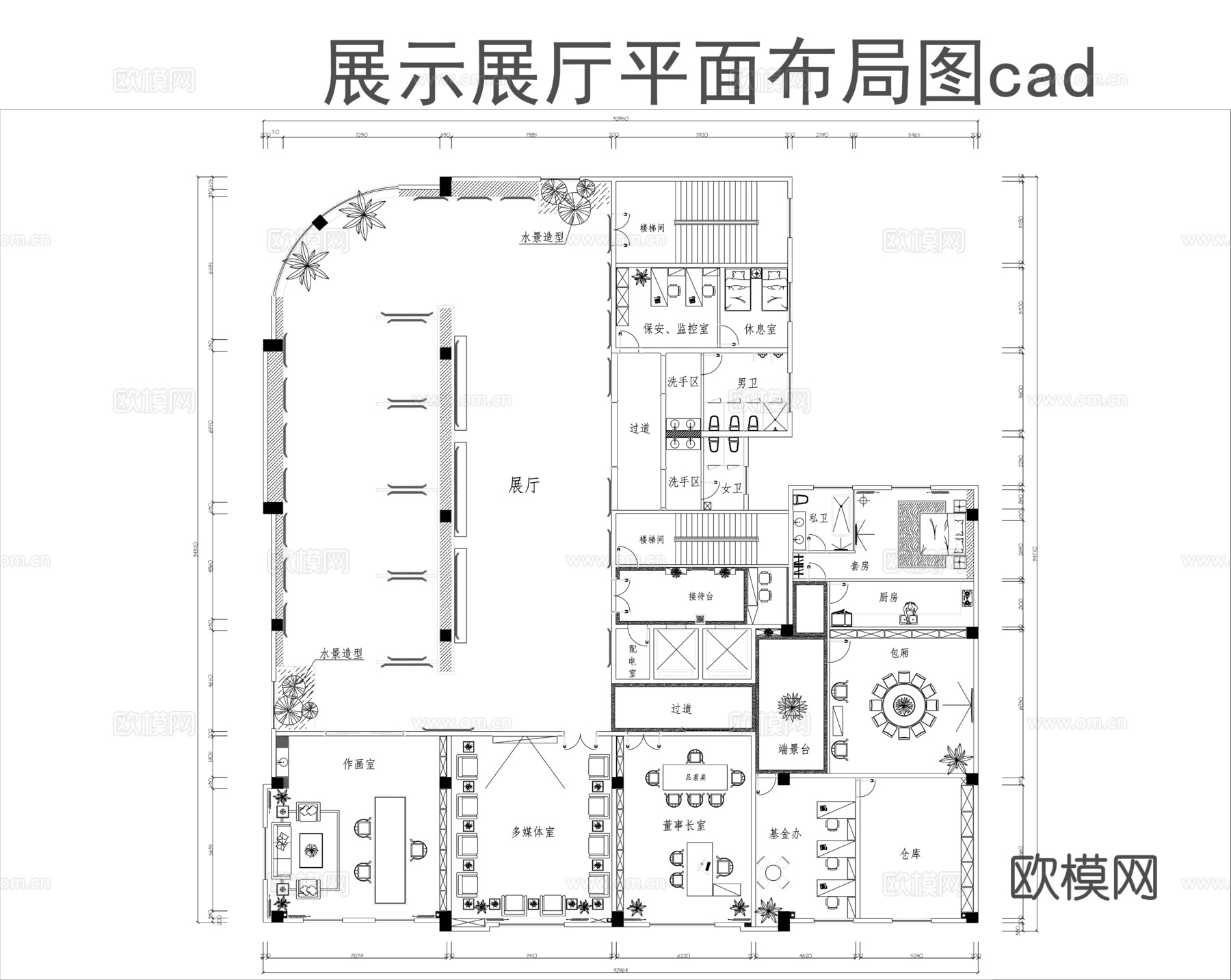 企业展厅平面图cad施工图