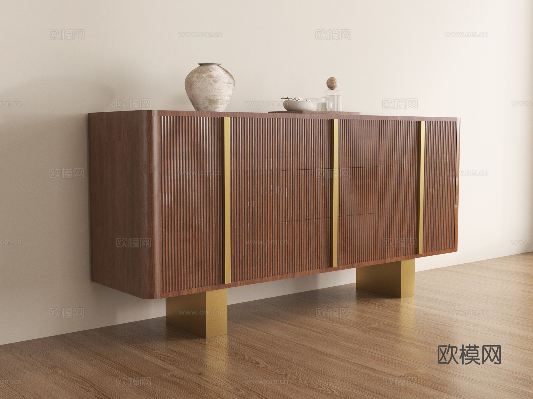 现代玄关柜 边柜 储物柜 装饰柜su模型