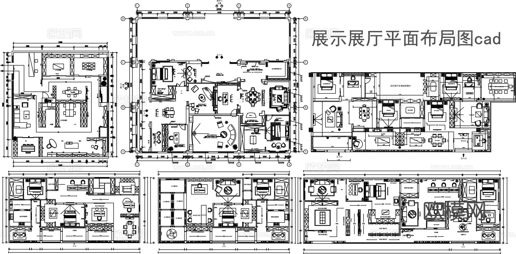 家具展厅平面图cad施工图