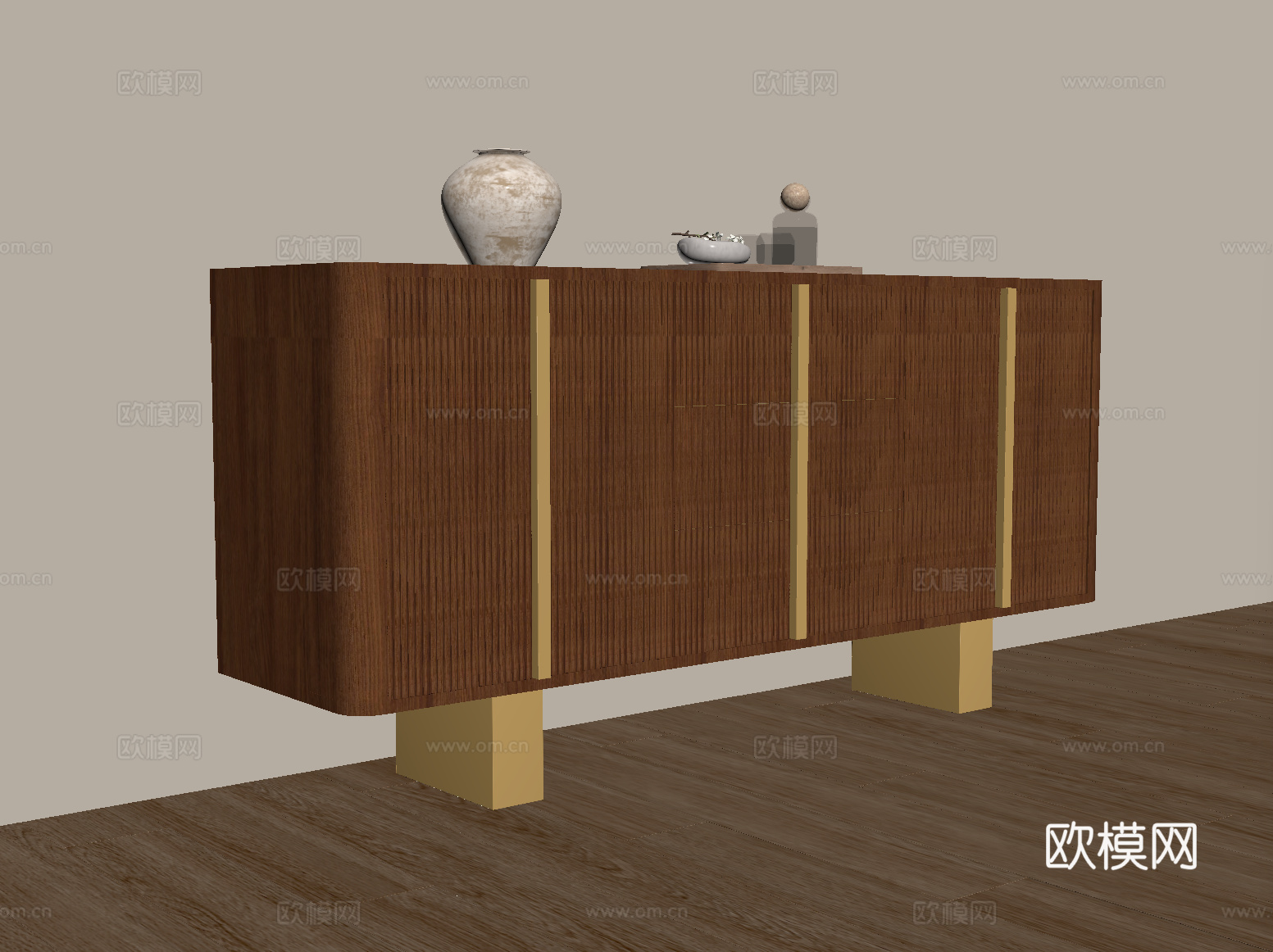 现代玄关柜 边柜 储物柜 装饰柜su模型