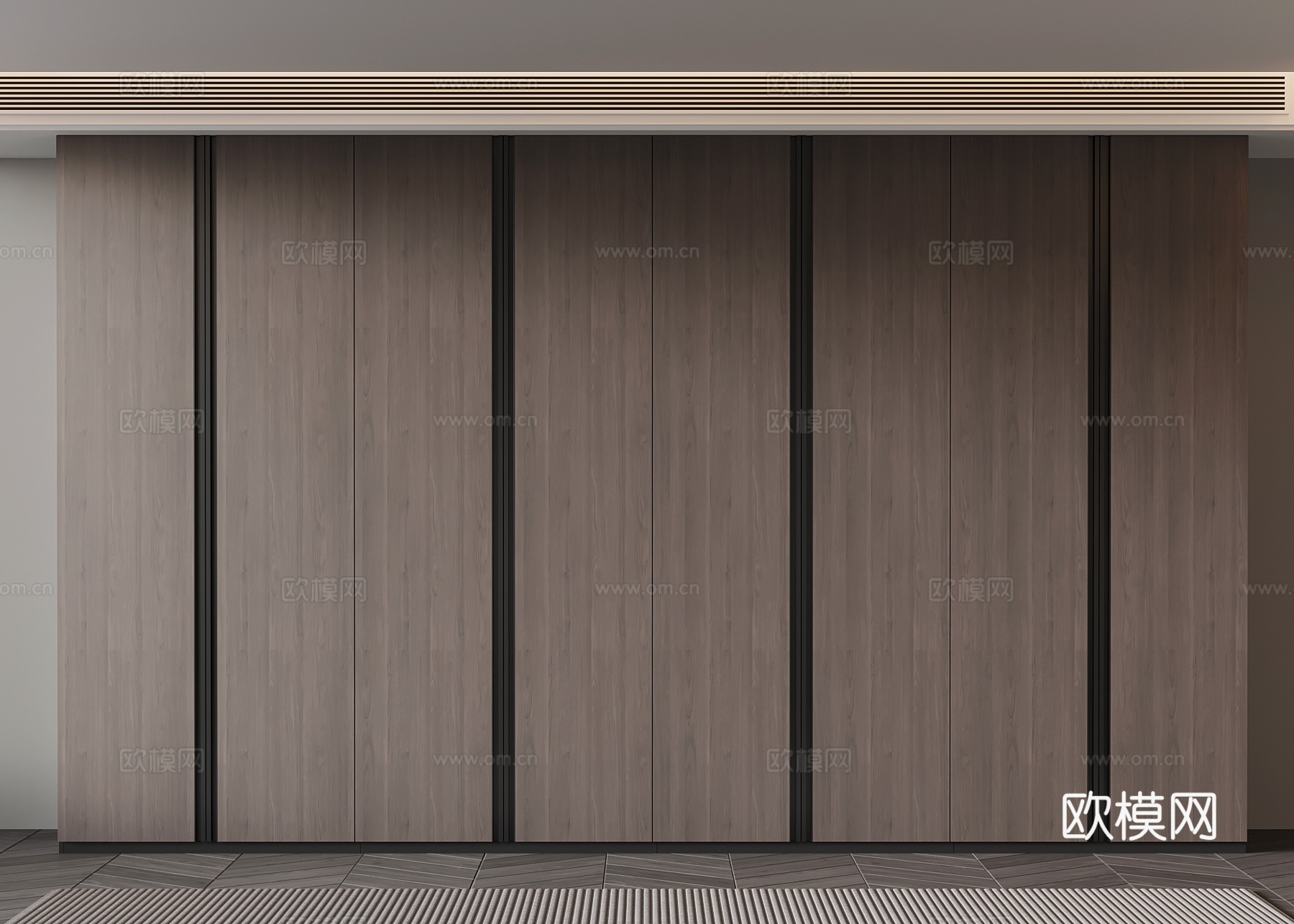 现代意式衣柜su模型