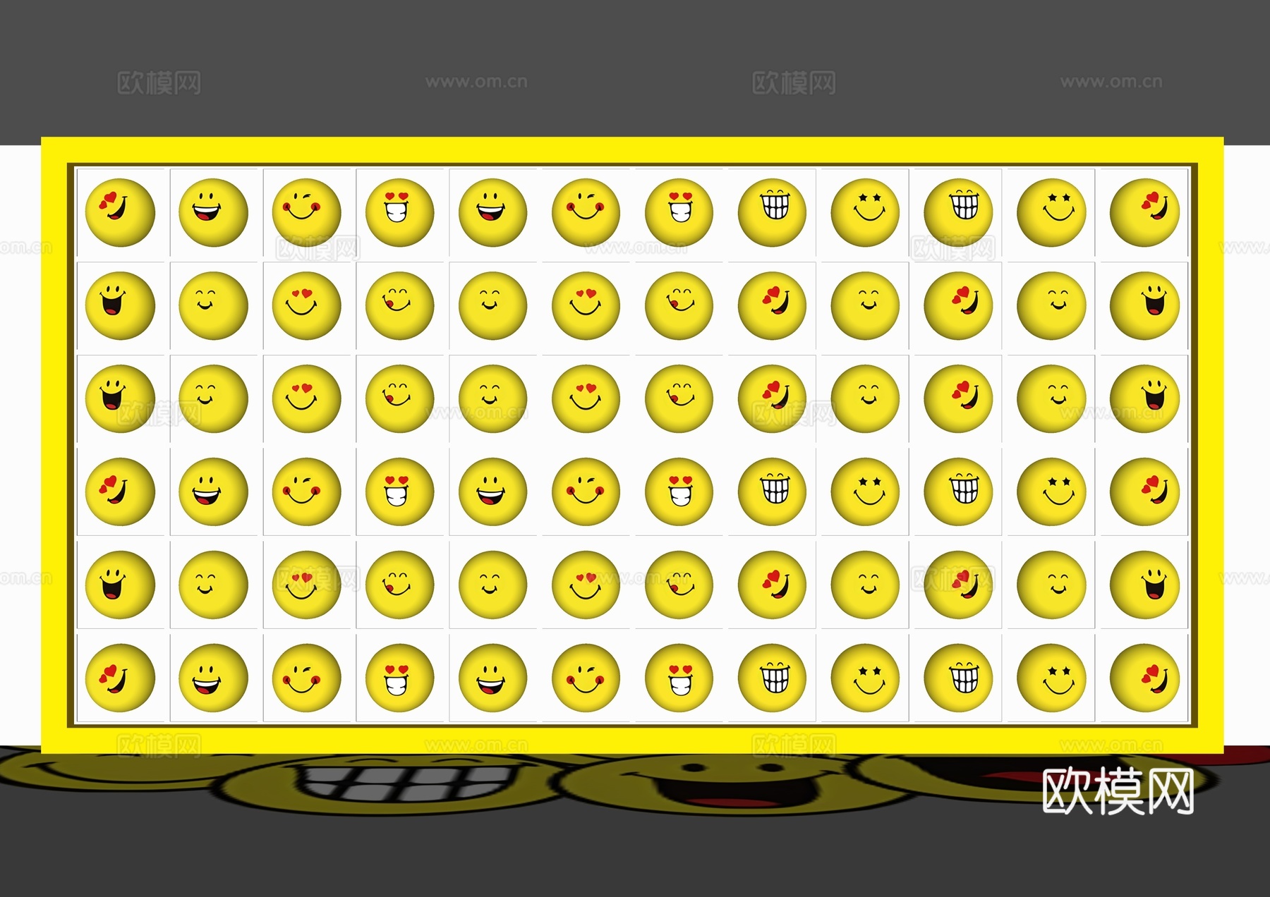 表情包墙 互动墙 心情墙 美陈墙面 网红打卡墙 儿童互动墙su模型