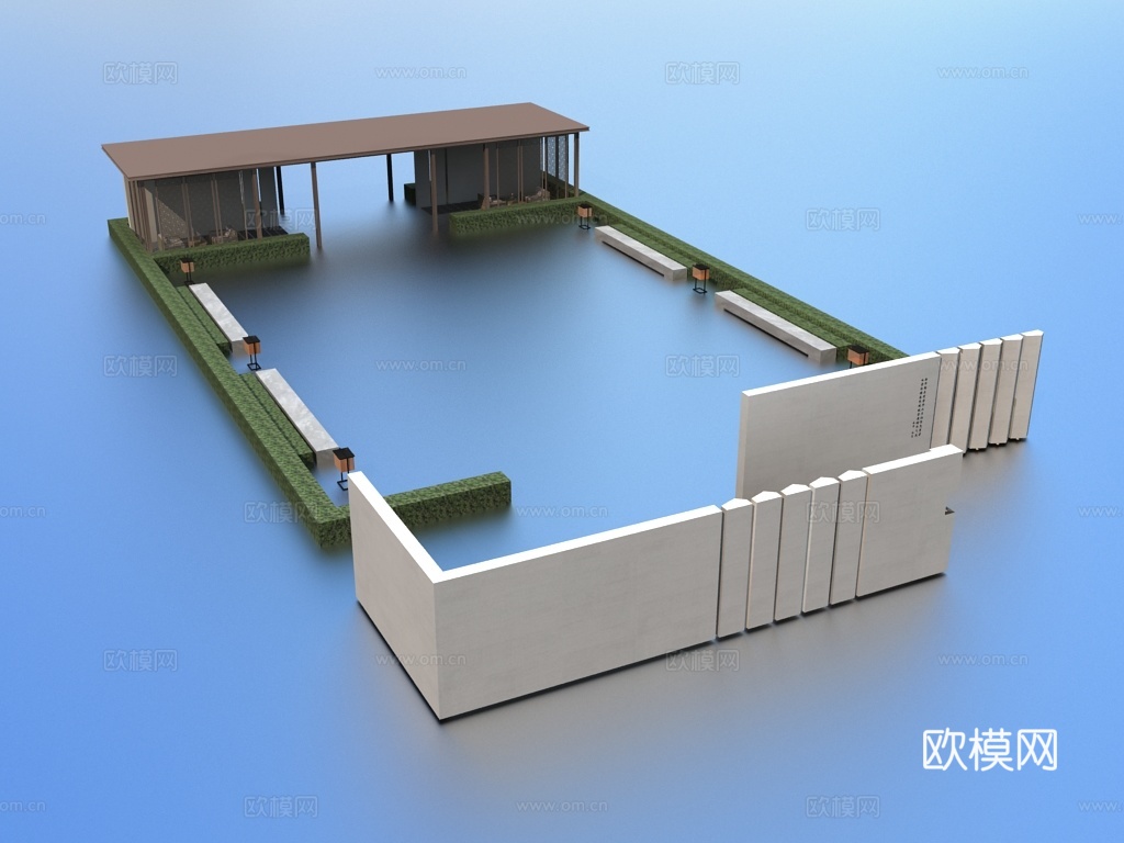 新中式景观亭子3d模型
