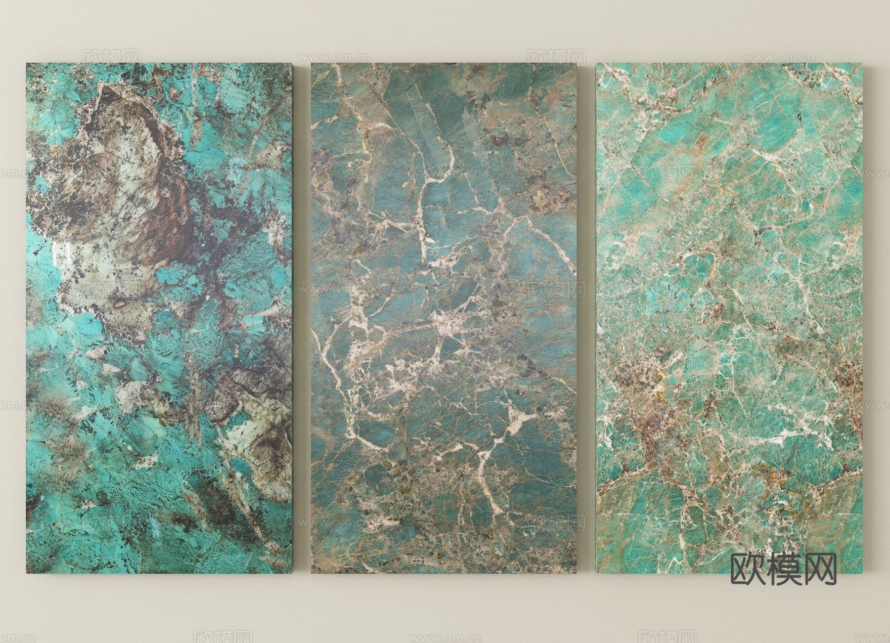 现代石材 绿色大理石 岩板 护墙板 背景墙su模型