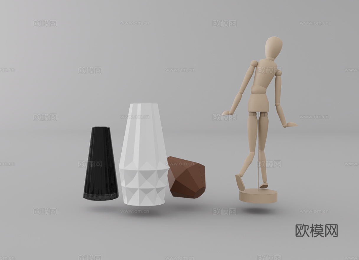 摆件组合su模型