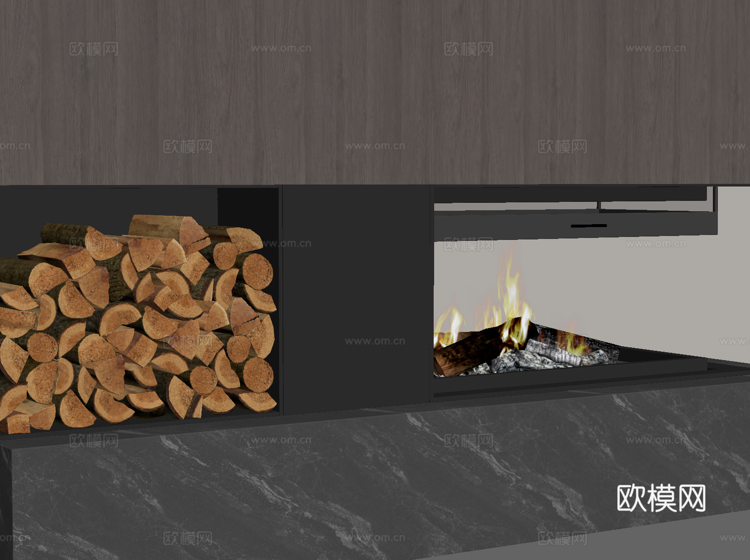 现代壁炉 火炉su模型