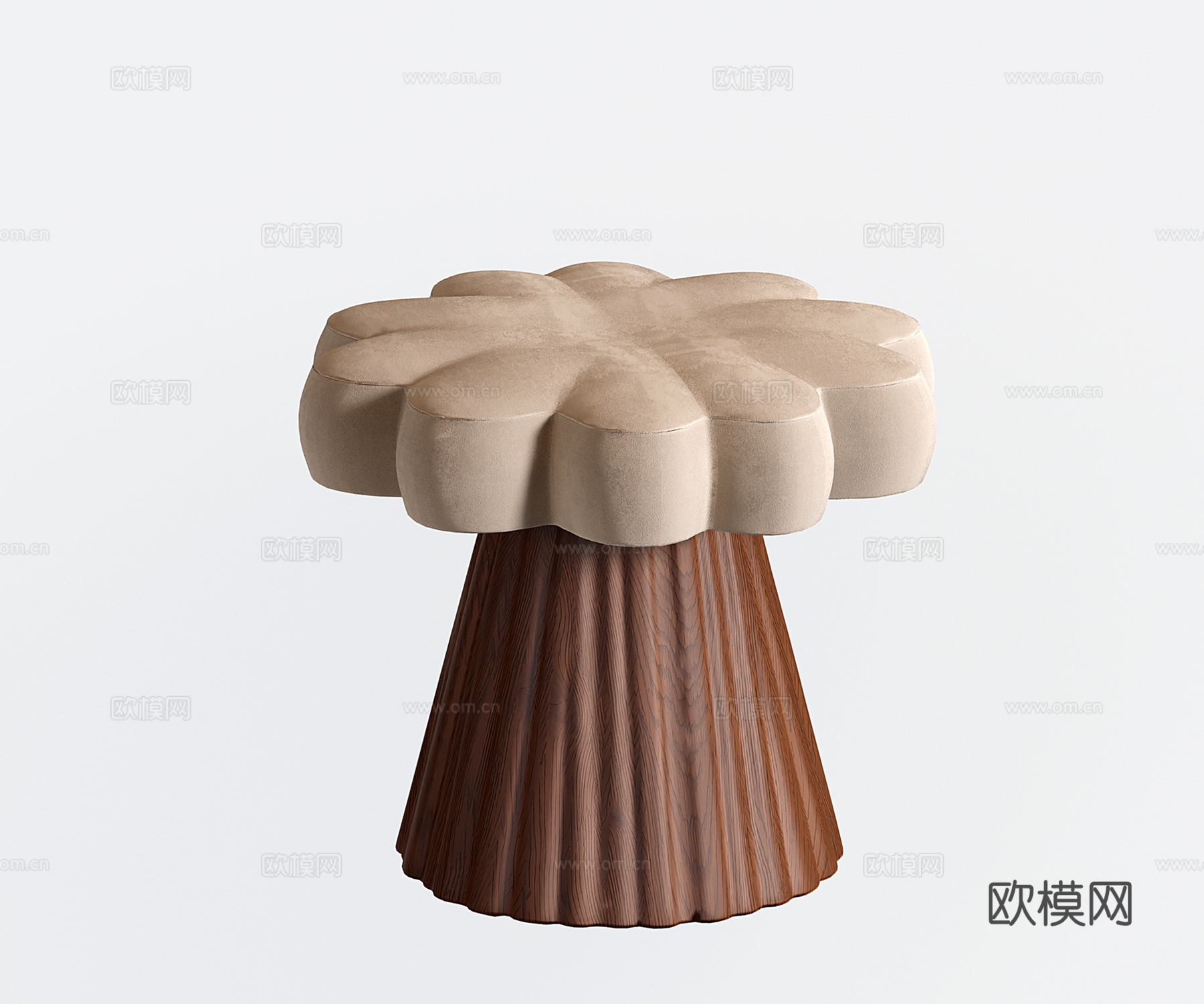 法式沙发凳 中古凳子 花瓣化妆凳su模型