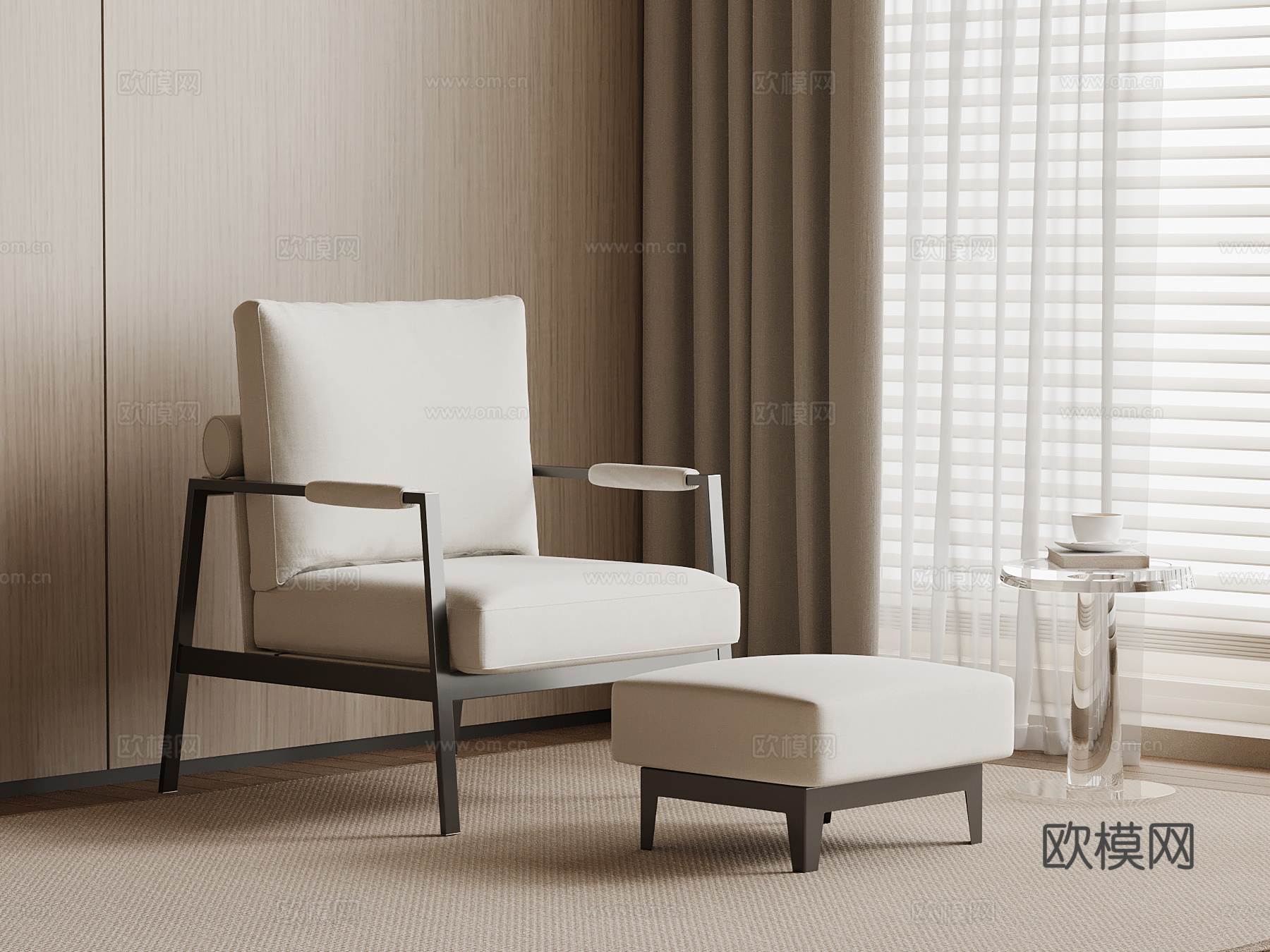 现代躺椅 休闲椅su模型