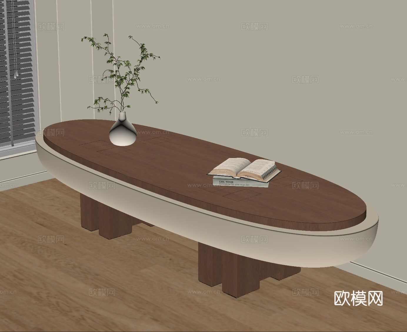 中古风长凳 换鞋凳su模型