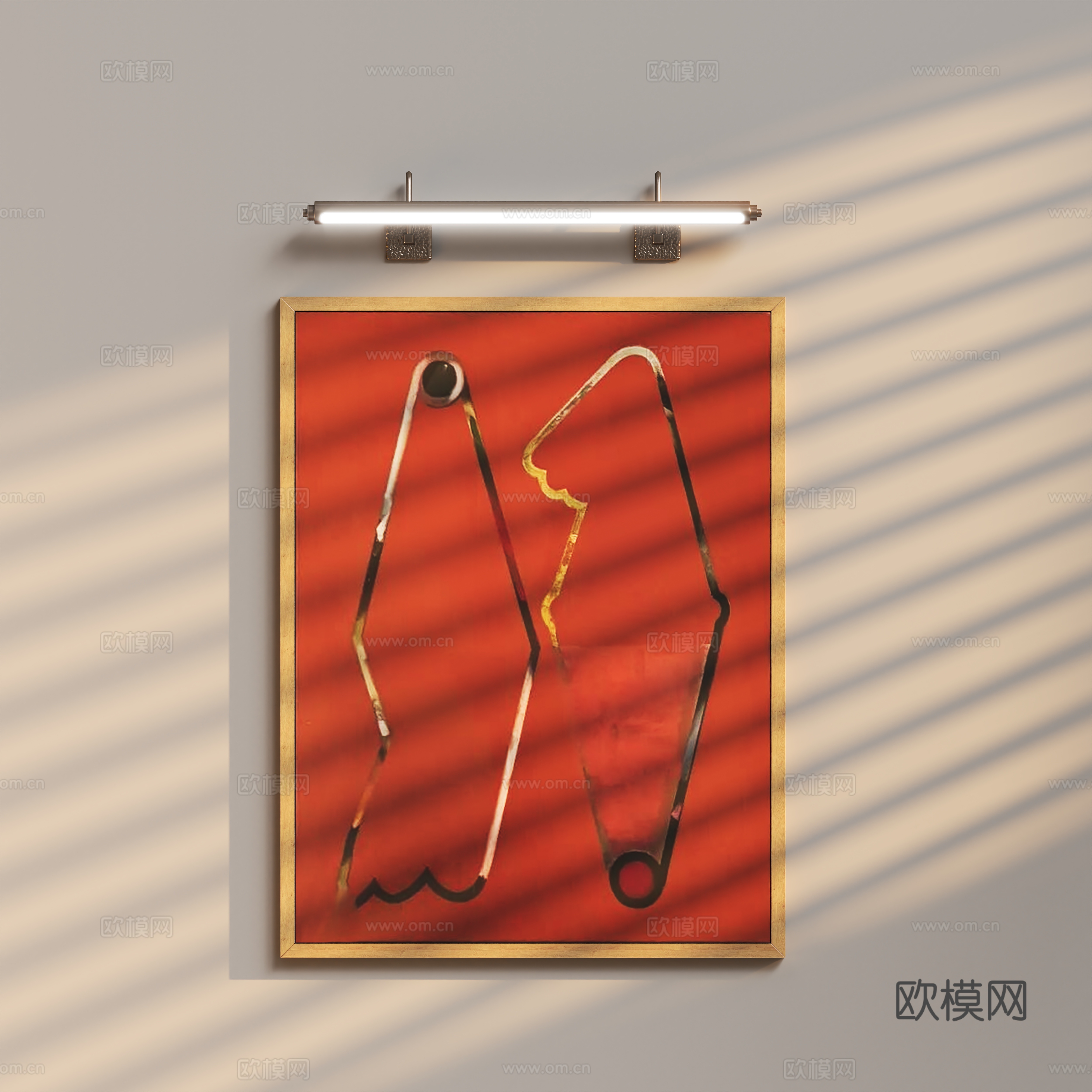 现代装饰挂画su模型