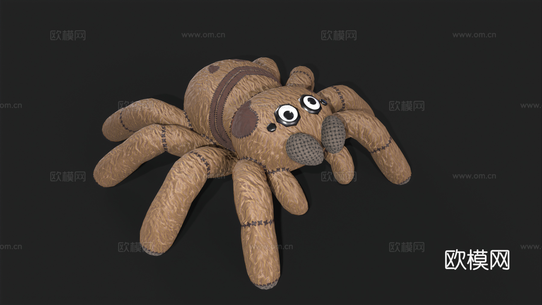 蜘蛛玩具 毛绒玩具 蜘蛛抱枕 儿童玩具 蜘蛛软毛绒背包 玩偶3d模型